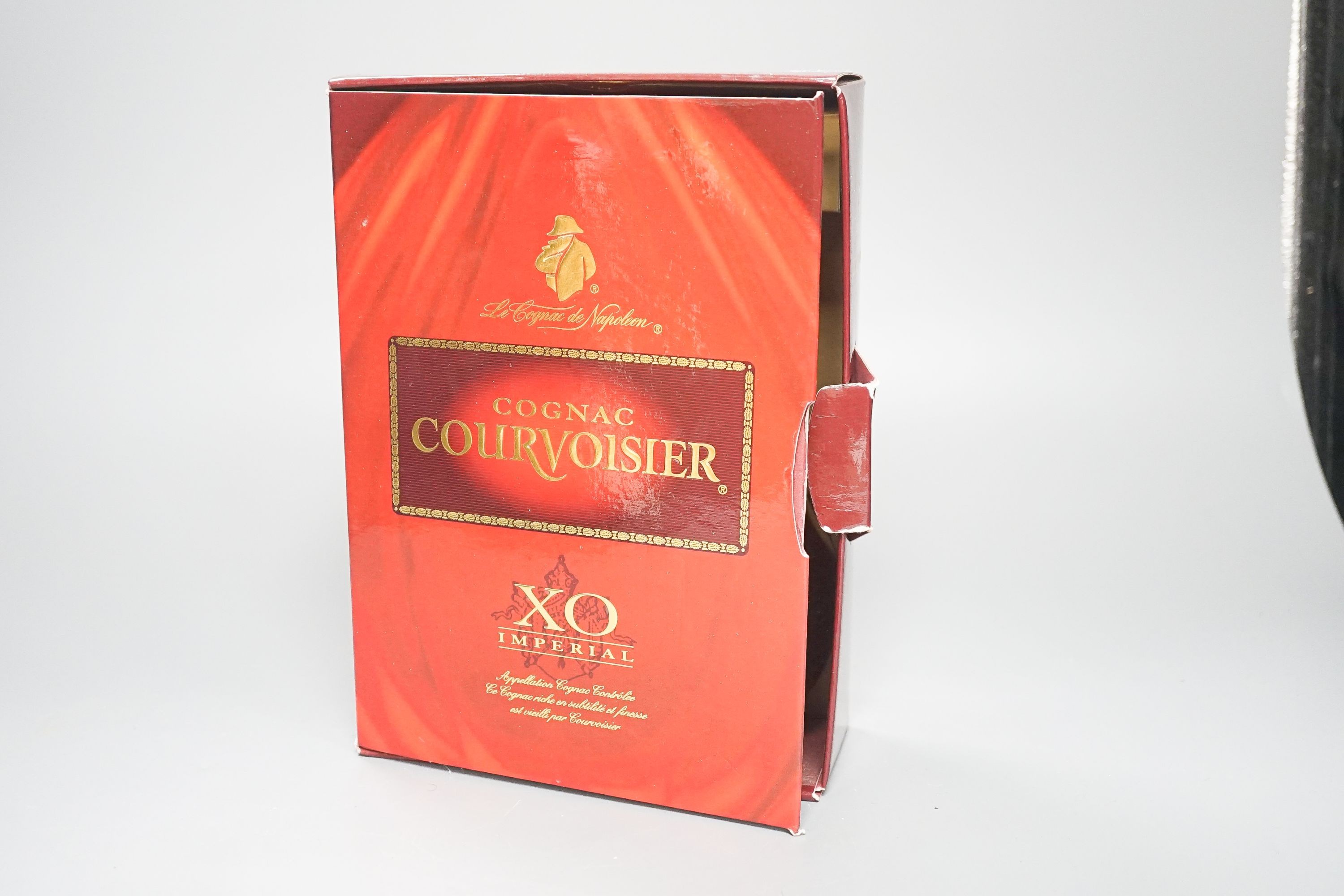 One boxed bottle of Courvoisier XO Imperial cognac